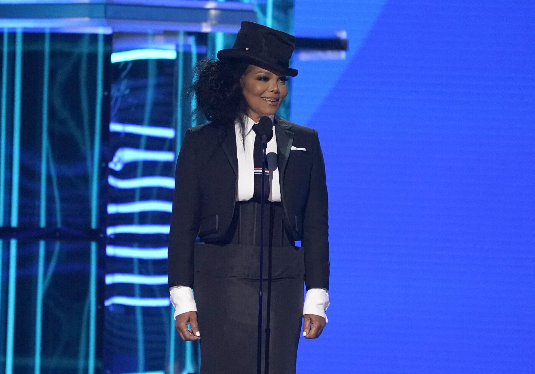 Janet Jackson introduces the Icon Award at the Billboard Music Awards on Sunday, May 15, 2022, at the MGM Grand Garden Arena in Las Vegas. (AP Photo/Chris Pizzello)