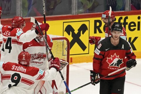 Denmark stuns Canada at hockey worlds, Czechs beat US
