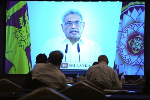 Sri Lankan leader seeks world’s help during financial crisis