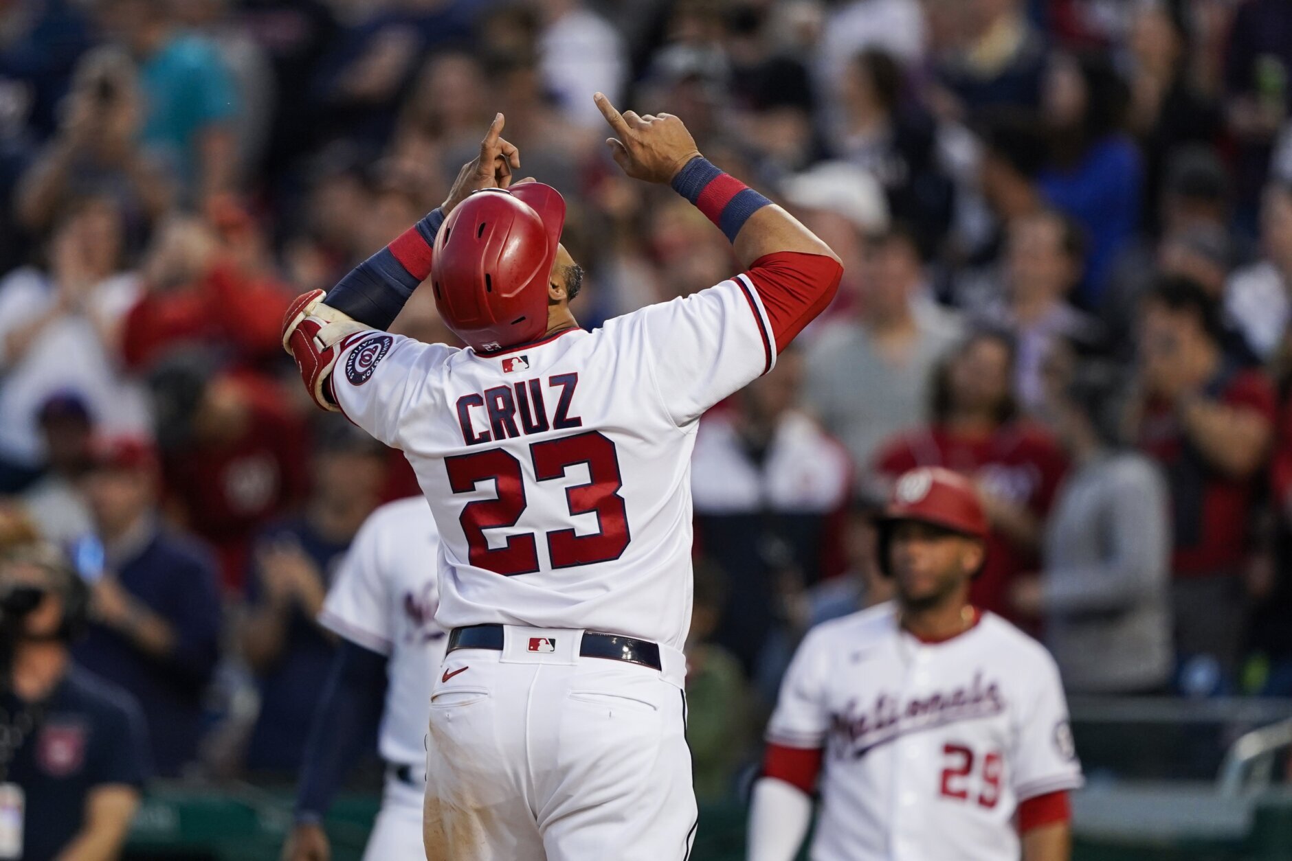 WASHINGTON, DC - APRIL 10: Washington Nationals designated hitter Nelson  Cruz (23) during a MLB game between the Washington Nationals and the New  York Mets, on April 10, 2022, at Nationals Park