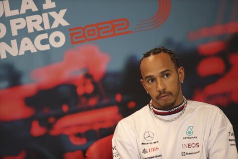 Lewis Hamilton races with his nose stud in at Monaco GP
