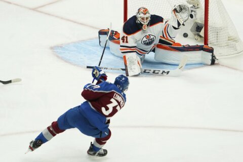 Avalanche hold off Oilers for wild 8-6 victory in Game 1