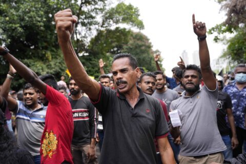 Sri Lankan police use tear gas on protesters near Parliament