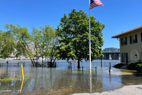 Coastal flood warning along DC Southwest Waterfront