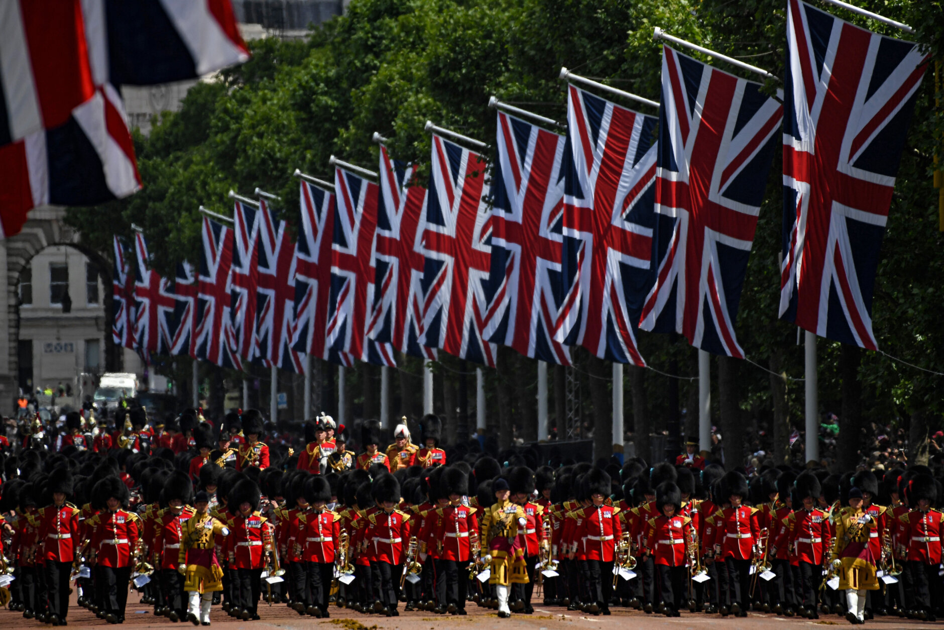 The Band of the Welsh Guards during the Trooping the Colour parade
