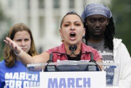 Parkland survivor and activist X Gonzalez speaks to the crowd during in the second March for Our Lives rally in support of gun control on Saturday, June 11, 2022, in Washington. The rally is a successor to the 2018 march organized by student protestors after the 2018 mass shooting at Marjory Stoneman Douglas High School in Parkland, Fla. (AP Photo/Manuel Balce Ceneta)