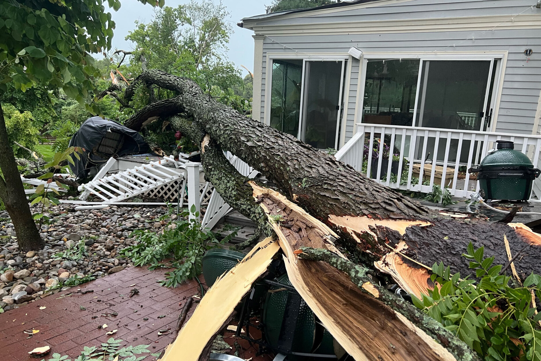 <h3>Warrenton downburst destruction</h3>
<p>Winds of 80 to 90 miles per hour are uncommon in the Mid-Atlantic, but a <a href="https://wtop.com/weather-news/2022/06/strong-storms-pose-flood-wind-threat-to-dc-region-wednesday/">destructive summer thunderstorm</a> bellowed gusts estimated within this range. The storm ransacked parts of Virginia&#8217;s Fauquier and Culpeper counties on the afternoon of June 22.</p>
<p>The downburst plowed southbound from Marshall through Warrenton, acting as a blender as it pulverizing leaves and sent light-weight objects airborne. The National Weather Service collected reports of hundreds of downed trees, many crashing into homes. Initially, three structure collapses were reported in west-central Fauquier County.</p>
<p>Weather Service radar estimated wind speeds in excess of 90 miles per hour.</p>
<p>Damage to the power grid was described as &#8220;catastrophic&#8221; and &#8220;widespread.&#8221; Thousands were <a href="https://wtop.com/weather-news/2022/06/power-outages-follow-severe-thunderstorms-flooding-through-dc-area/">left in the dark</a> for days.</p>
<p>Another powerful thunderstorm moved from D.C. toward Fredericksburg that afternoon, intensifying as it caused damage closer to Richmond.</p>
