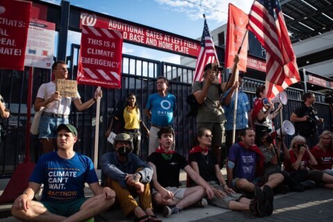 Climate group blocked gates as Congressional Baseball Game started