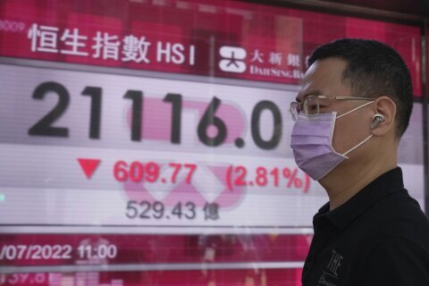 Asian shares decline on Wall St slump, China COVID worries