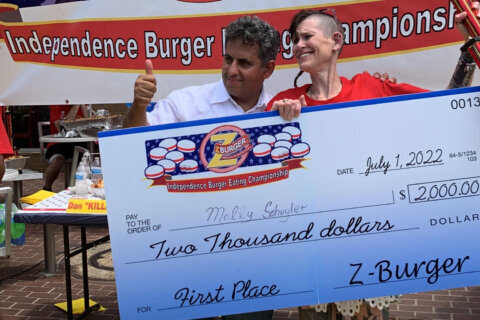 Maryland mom of 4 wins annual burger-eating contest