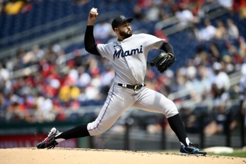 No-hit bid by Marlins’ López at Nationals ends in 7th