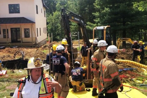 3 construction workers rescued from collapsed dirt trench in Montgomery County