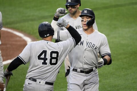 Judge 2 HRs, top majors with 36 as Yankees beat Orioles 7-6
