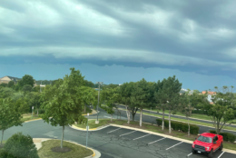 <p>Storm clouds form over Herndon, Virginia.</p>
