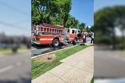 6 hurt in collision between DC Fire & EMS truck, tour bus