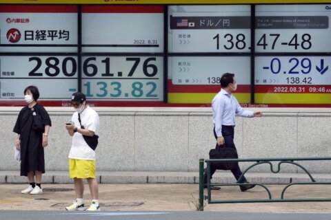 Asian shares track Wall Street slide on expected rate raises