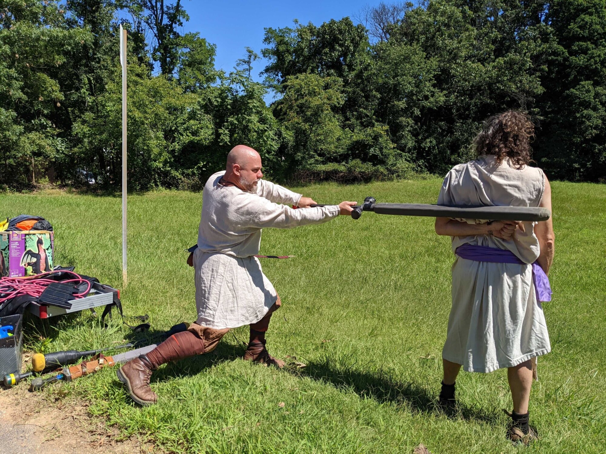 Nerds Swinging Sticks' In A Field — This Live-action Role