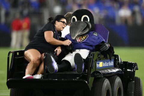 Ravens’ mascot headed to IR with ‘drumstick’ injury