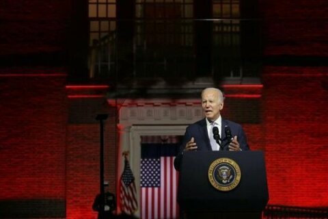 White House defends putting Marines by Biden during speech decrying MAGA GOP