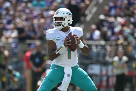 Dolphins’ Tua Tagovailoa tosses six passing touchdowns in wild win over Ravens