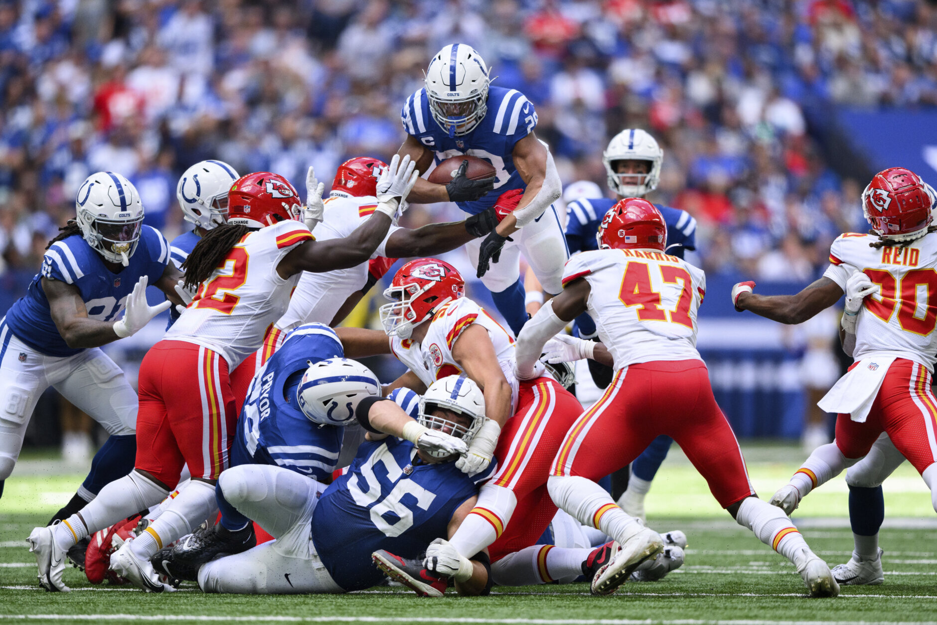 <p><em><strong>Colts 20<br />
Chiefs 17</strong></em></p>
<p>Kansas City did a bunch of fluky stuff because their kicker is hurt and legends like Patrick Mahomes and Travis Kelce missed on plays they normally make in their sleep. Nothing to see here, folks.</p>
