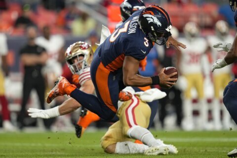 Hamstring injuries sideline four Broncos against Las Vegas