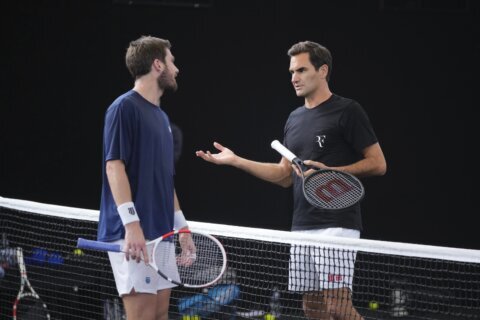 Federer’s final match comes in doubles alongside rival Nadal