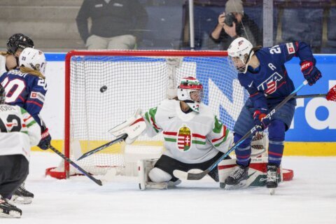 Knight sets points record in US win at women’s hockey worlds