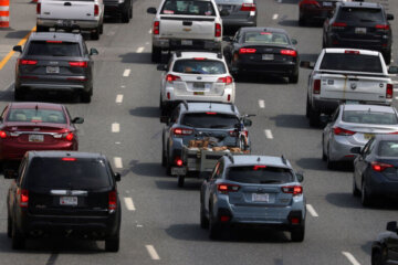 Cars on a highway