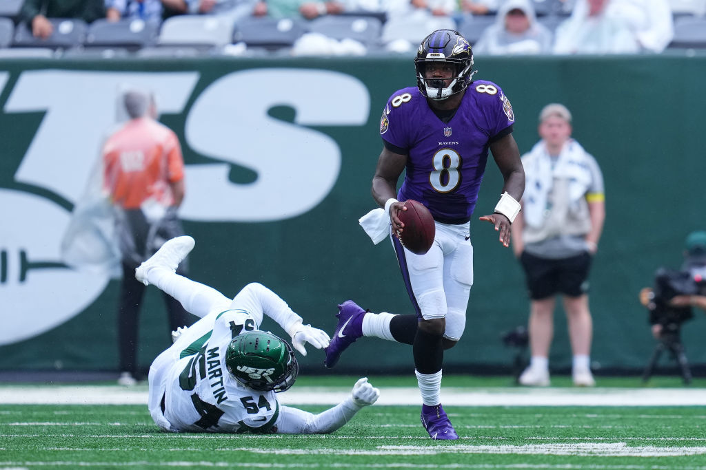 <p><b><i>Ravens 24</i></b><br />
<b><i>Jets 9</i></b></p>
<p><a href="https://www.espn.com/nfl/story/_/id/34569529/lamar-jackson-declined-baltimore-ravens-250m-extension-offer-wants-deal-fully-guaranteed-signing-sources-say" target="_blank" rel="noopener">Lamar Jackson is betting big on himself</a>, so what better way to kickoff this crucial season than to throw three touchdowns to his much-maligned receiving corps on a day when the vaunted Ravens rushing attack was held to just 63 yards? Consider this the first of many big games to come for Action Jackson.</p>
