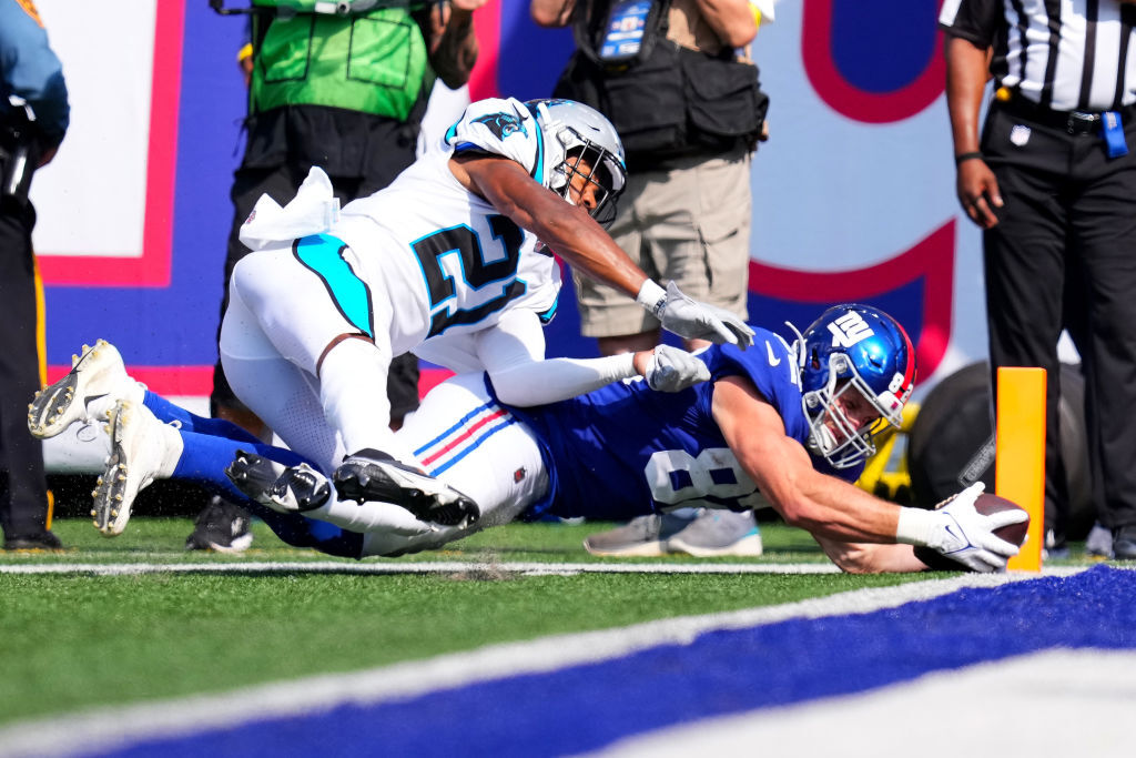 <p><em><strong>Panthers 16</strong></em><br />
<em><strong>Giants 19</strong></em></p>
<p>Is Carolina bad or just unlucky? The Panthers are the first team to allow a go-ahead 55+ yard field goal in the fourth quarter/overtime in consecutive games, but those games maybe don&#8217;t come down to the very end if Baker Mayfield plays better than mediocre. They&#8217;d better find out during these three straight home games.</p>
<p>Meanwhile, Big Blue is surprisingly atop the NFC East at 2-0 — and there&#8217;s a real case for the Giants to start 5-0. This might be the NFL&#8217;s worst-to-first story of 2022.</p>
