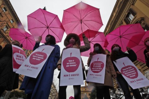 Italians march for abortion rights after Meloni victory