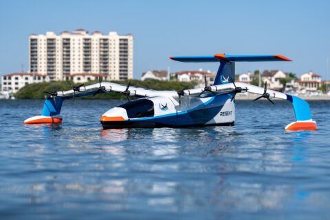 Mix of boat and plane: See an electric seaglider take flight