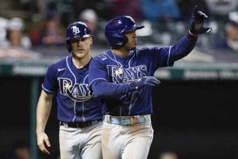 Rays top Guardians 6-5 in 11, move up in AL wild-card race