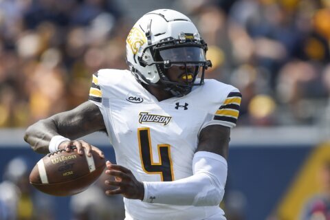 McCray, Kearney team up for 2 TDs, Ntoh scores 3 times and Monmouth beats Towson 42-23