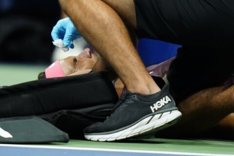 Nadal’s nose bloodied by own racket at US Open in victory