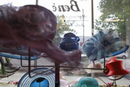 Hats by Washington milliner Vanilla Beane, 90, are on display inside of her shop, Bene', in Washington on Saturday, May 29, 2010. (AP Photo/Jacquelyn Martin)