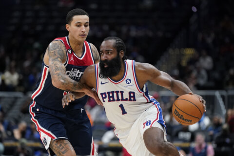 Harden, Maxey lead 76ers past Wizards 118-111
