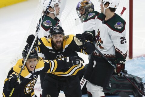 Bruins beat Coyotes 6-3 for 19th straight win in series