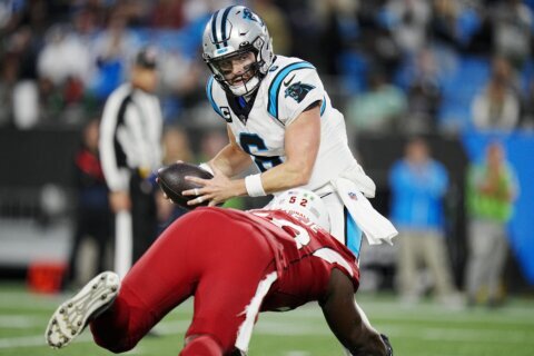 Panthers to stick with struggling Mayfield at QB vs 49ers