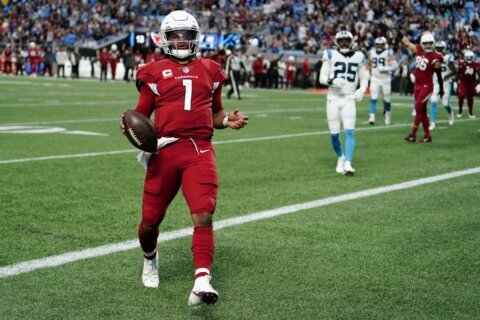 Murray has 2 TD passes, 1 rushing; Cards top Panthers 26-16