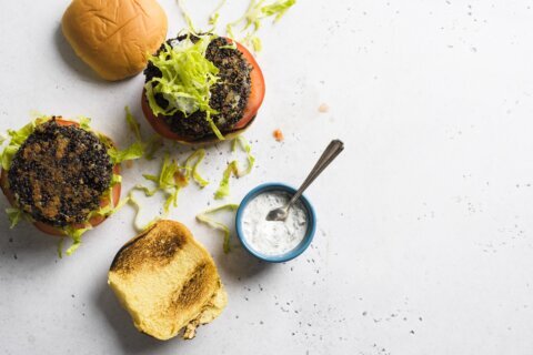 Quinoa patties with herbs and Gruyere make great burgers