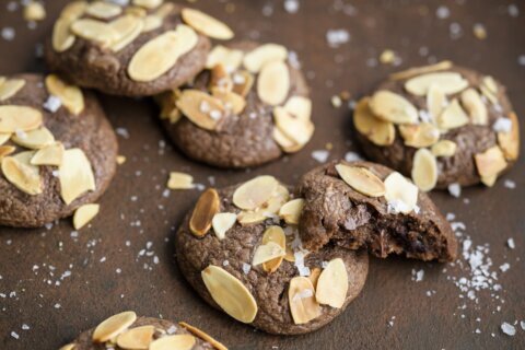 Almond butter makes chocolate cookies moist and fudgy