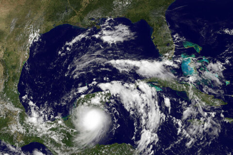Tropical Storm Karl begins to turn in Gulf off Mexico coast