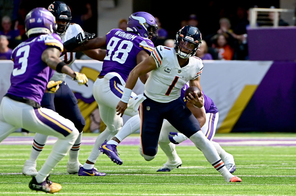 <p><em><strong>Bears 22</strong></em><br />
<em><strong>Vikings 29</strong></em></p>
<p>This could be considered Chicago&#8217;s best offensive performance of the season, so I&#8217;m legit wondering if we&#8217;re in for a Bears-Commanders 0-0 tie on Thursday Night Football. If so, I&#8217;m asking for hazard pay in advance.</p>
