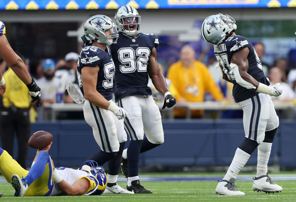 <p><b><i>Cowboys 22</i></b><br />
<b><i>Rams 10</i></b></p>
<p>Before everyone gets all giddy about that Dallas defense — 13.3 ppg during 4-game win streak and a fearsome pass rush — keep in mind who&#8217;ve they&#8217;ve played: the Bengals, Giants with Daniel Jones, Washington (enough said) and a Rams offense that&#8217;s <a href="https://profootballtalk.nbcsports.com/2022/10/04/cooper-kupp-on-record-pace-while-rest-of-rams-offense-falters/" target="_blank" rel="noopener">Cooper Kupp and nothing else</a>. If they ground the Eagles in prime time, then we can have a serious talk &#8217;bout &#8216;dem Cowboys.</p>
