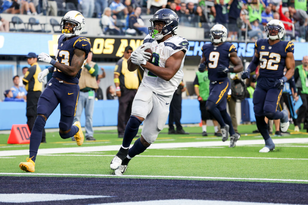 <p><em><strong>Seahawks 37</strong></em><br />
<em><strong>Chargers 23</strong></em></p>
<p>Here&#8217;s a fine example of 4-3 starts not being equal: Seattle is one of the most pleasant surprises in the NFL and looking like a sneaky contender in a division widely expected to be decided by the two teams in California. Meanwhile, the L.A. Chargers still look like the talented underachievers they&#8217;ve been for years — even with the AFC West not shaping up to be as historically great as previously thought.</p>
