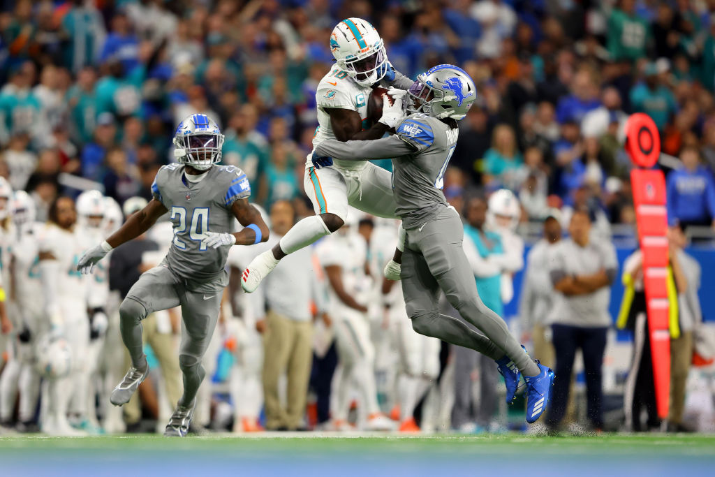 <p><b><i>Dolphins 31</i></b><br />
<b><i>Lions 27</i></b></p>
<p><a href="https://twitter.com/ESPNStatsInfo/status/1586792079811919874?s=20&amp;t=1hV9LH-TkICsHjm2aPxK5g" target="_blank" rel="noopener">Detroit had a rare 27-point first half</a> and still found a way to lose. Never forget, the Lions fired Jim Caldwell following three winning seasons in four years and the woebegone franchise&#8217;s last trip to the postseason in 2016. Compared to what Detroit is now, that should get Caldwell a damn statue next to <a href="https://www.espn.com/nfl/story/_/id/34911584/lions-honor-barry-sanders-statue-ford-field" target="_blank" rel="noopener">the one coming for Barry Sanders</a>.</p>
