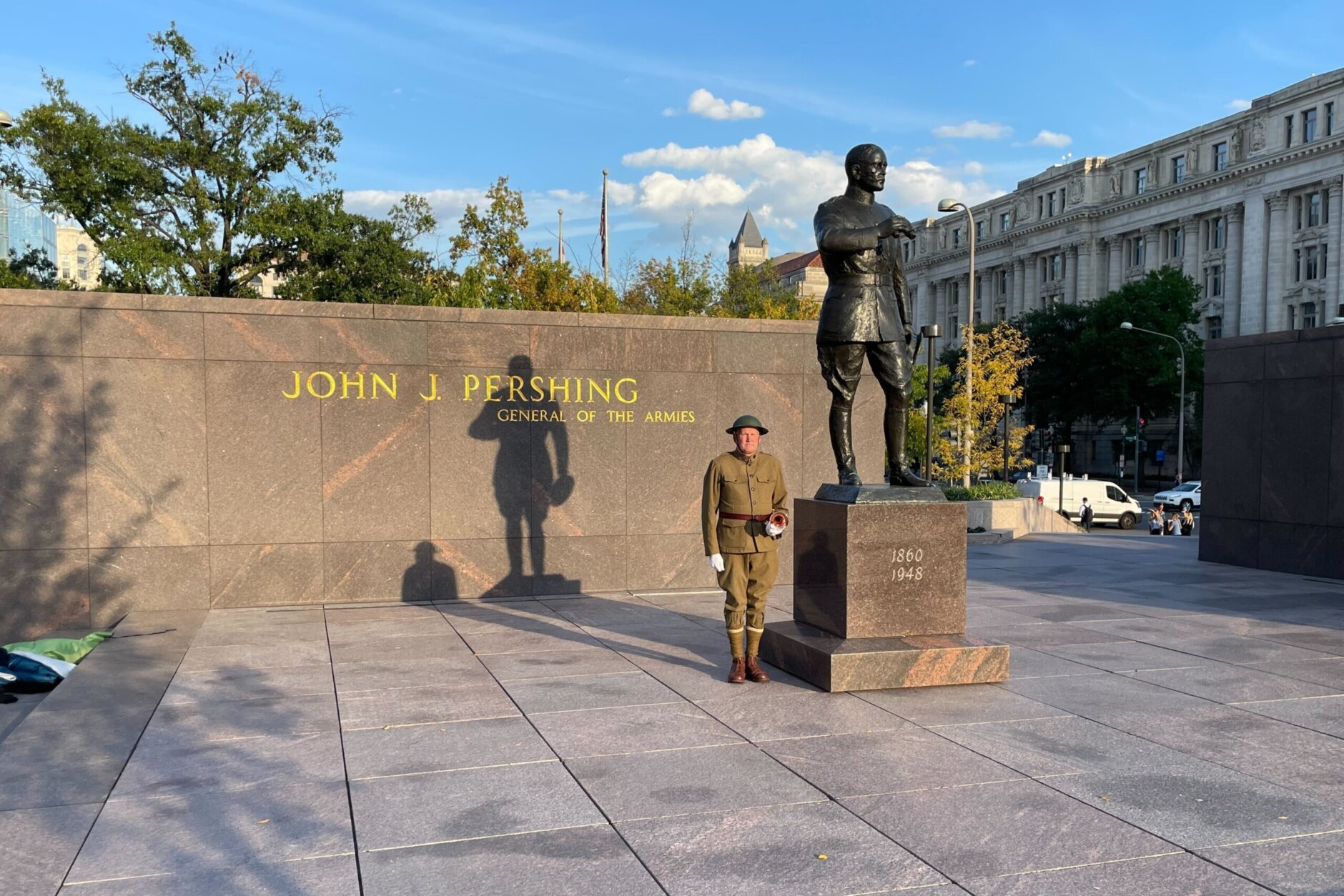 Colonel John R. Thomas (retired)  plays "Taps" at the WW1 Memorial in Washington, D.C. 