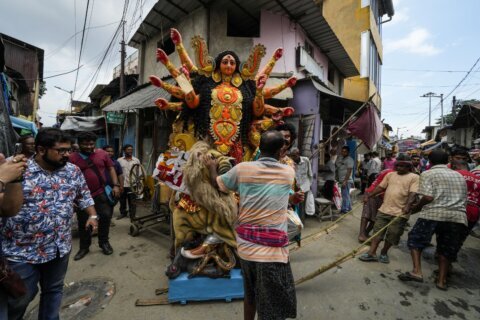 AP PHOTOS: Artists paint, mold idols for Durga Puja festival